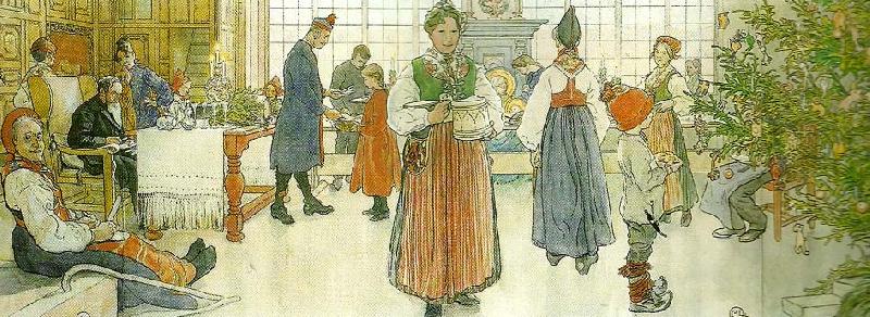 Carl Larsson nu ar det jul igen oil painting picture